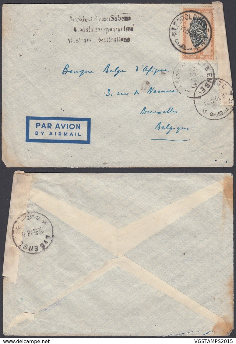 Congo - Lettre Accidentée - COB 291 Par Avion De Leopoldville 11/05/1948 Vers Bruxelles  (BE)DC6631 - Briefe U. Dokumente