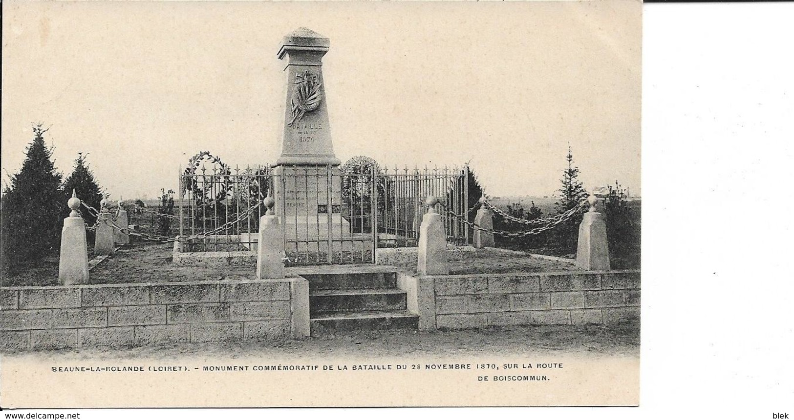 45 . Loiret :  Beaune La Rolande . Monument Commemoratif  De La La Bataille De 1870. - Beaune-la-Rolande