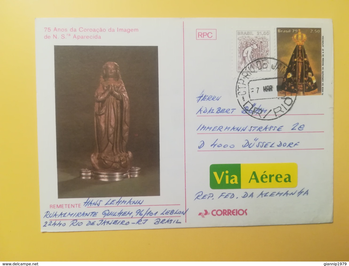 1980 INTERO CARTOLINA POSTALE POSTCARDS BRASILE BRASIL BRAZIL OBLITERE' RIO DE JANEIRO TEMATICA AEREA - Interi Postali