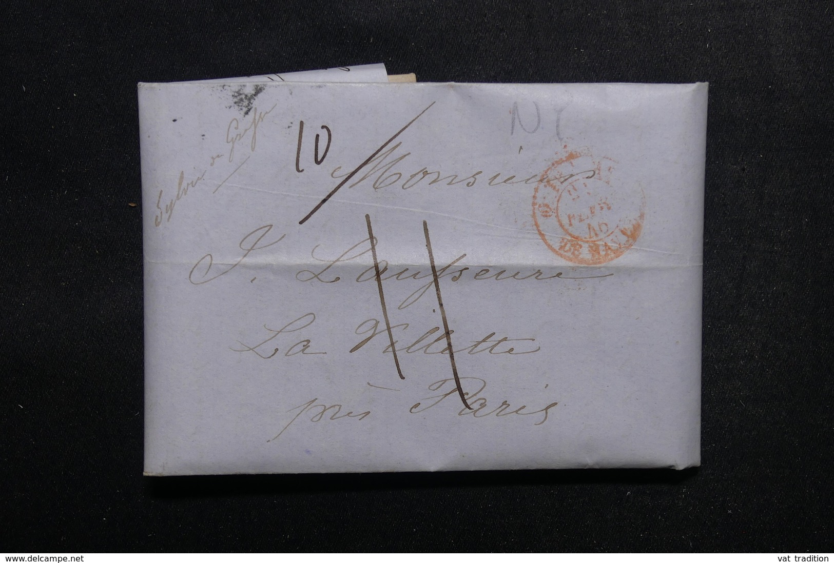 ETATS UNIS - Lettre De New York Pour Paris En 1846 - L 52899 - …-1845 Préphilatélie