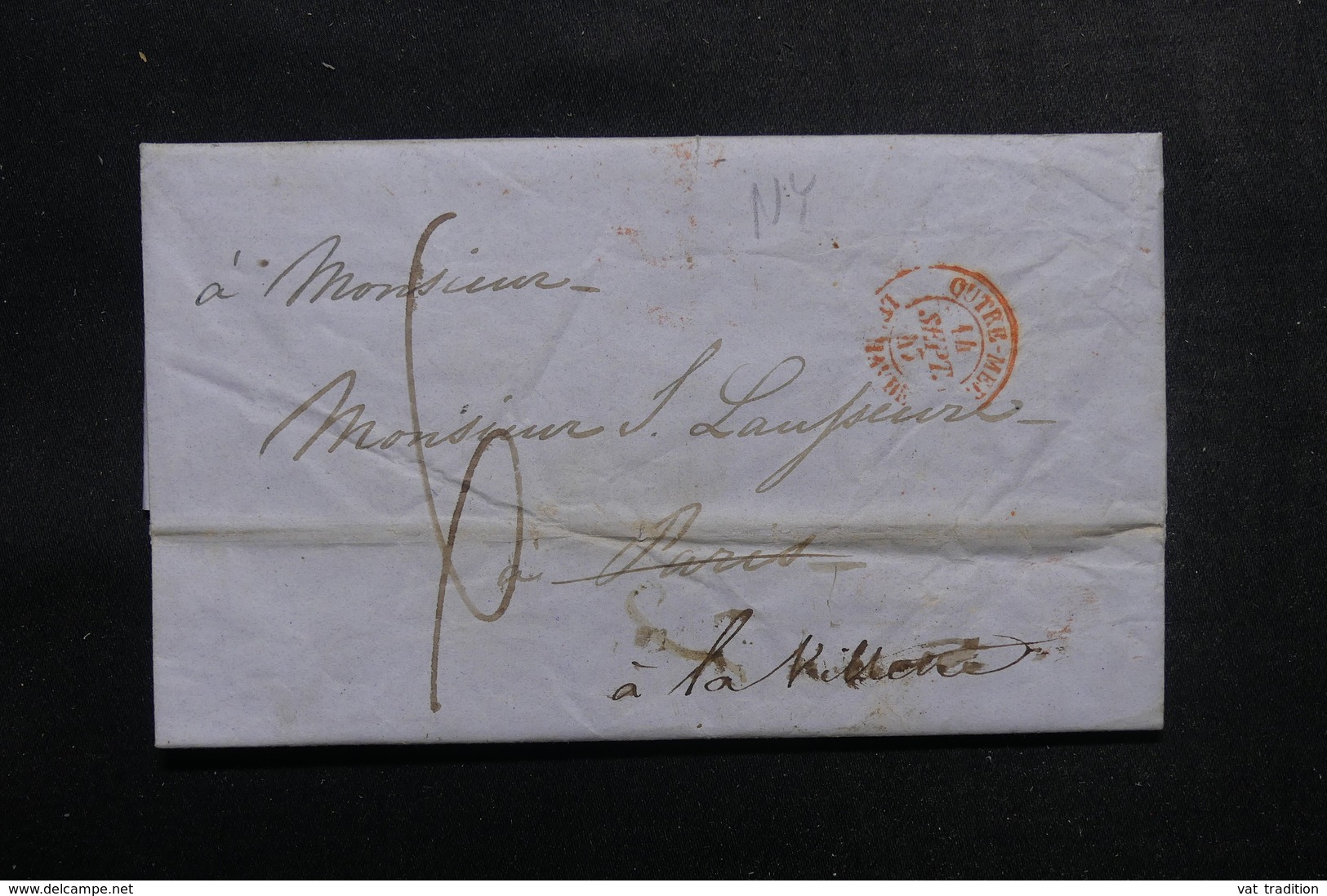 ETATS UNIS - Lettre De New York Pour Paris En 1847  - L 52907 - …-1845 Vorphilatelie