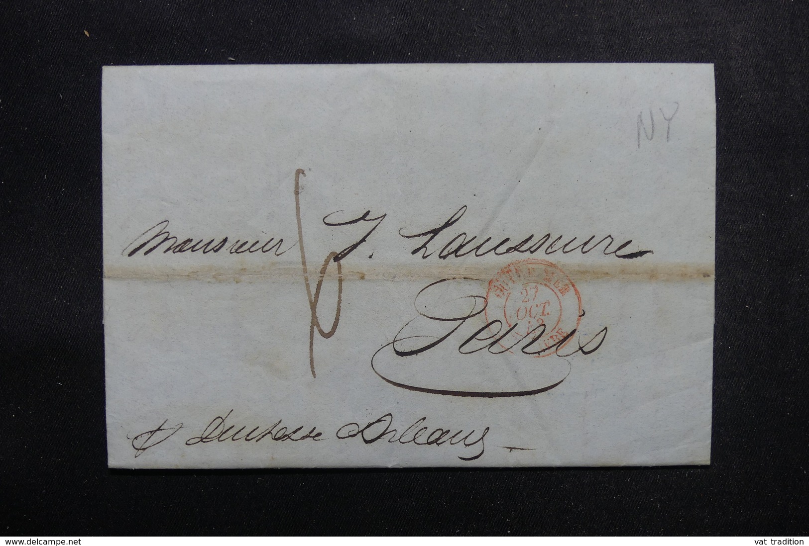 ETATS UNIS - Lettre De New York Pour Paris En 1843 - L 52911 - …-1845 Prephilately