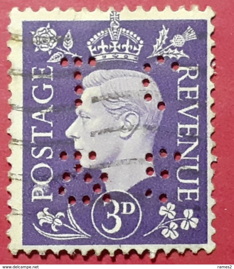 Grande-Bretagne > 1902-1951 (Rois) > 1936-1937 Edward VIII > Oblitérés  N° 214  PERFORÉE - Used Stamps