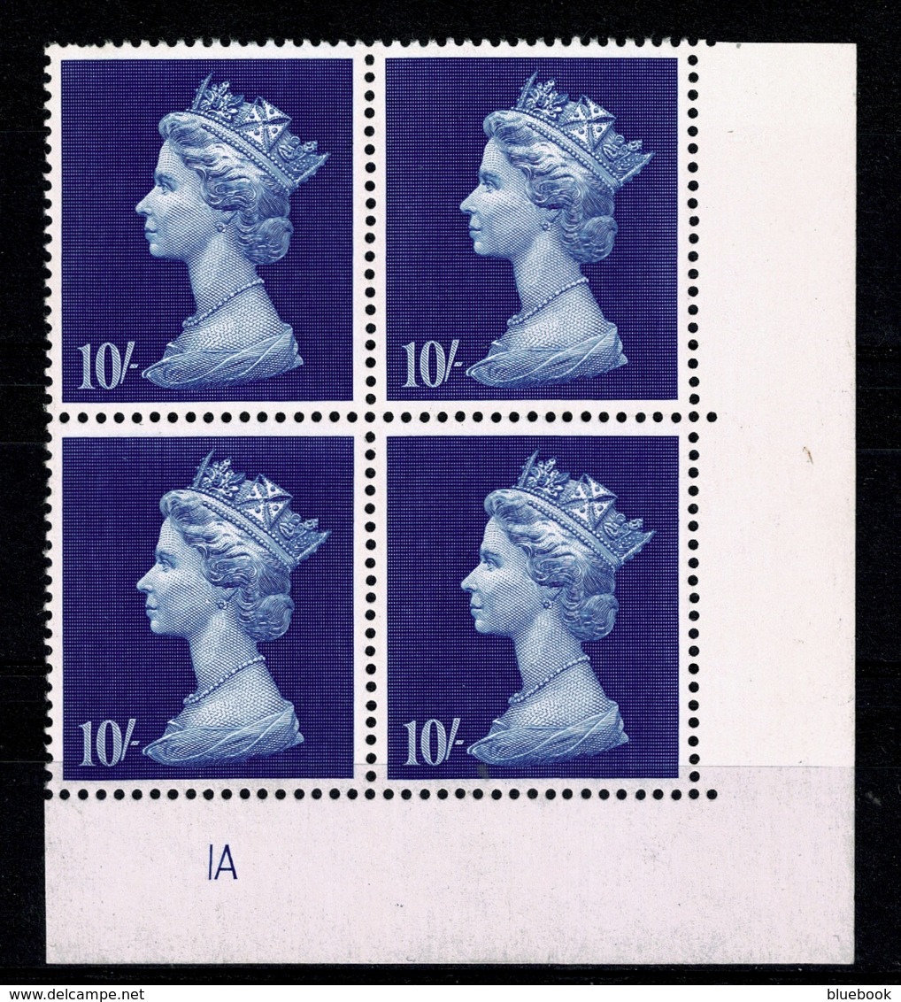 Ref 1336 - GB 1969 High Value Machin 10/= Blue MNH SG 789 - Cylinder Block 1A - Unused Stamps