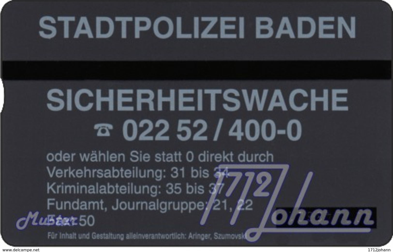 TWK Österreich Privat: "Stadtpolizei Baden" Gebr. - Oostenrijk