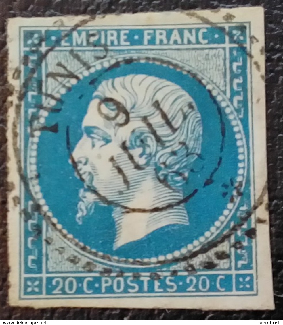 652  - 14 B - Cachet Perlé Tunis - 1853-1860 Napoléon III