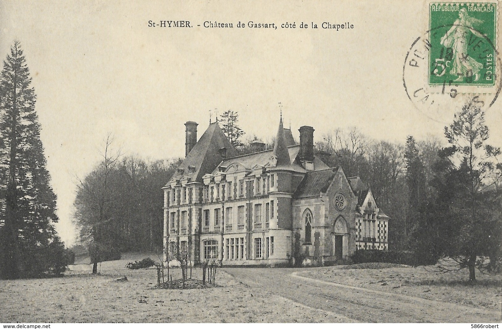 CARTE POSTALE ORIGINALE ANCIENNE : SAINT HYMER LE CHATEAU DE GASSART COTE DE LA CHAPELLE CALVADOS (14) - Autres & Non Classés