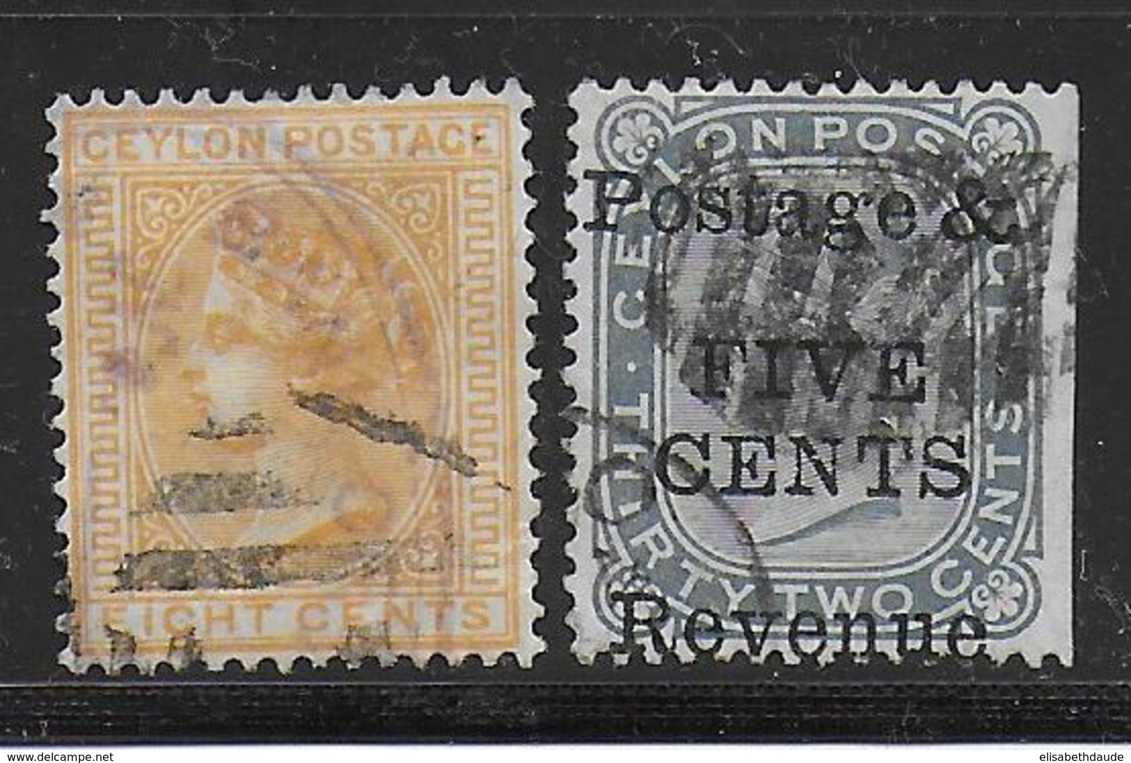 CEYLAN - YVERT 71+74 OBLITERES - COTE = 27 EUR. - Ceylon (...-1947)