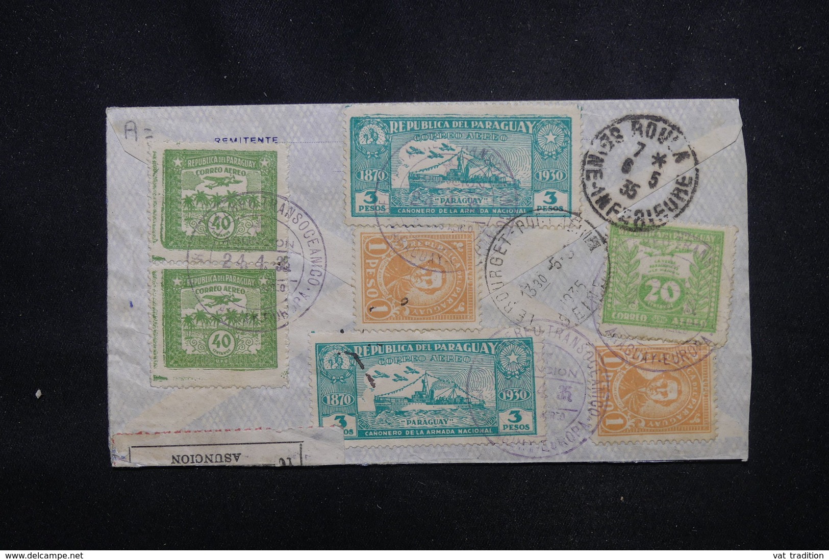 PARAGUAY - Enveloppe De Asuncion Pour La France En 1935 Par Avion, Affranchissement Et Cachet Plaisants - L 52941 - Paraguay