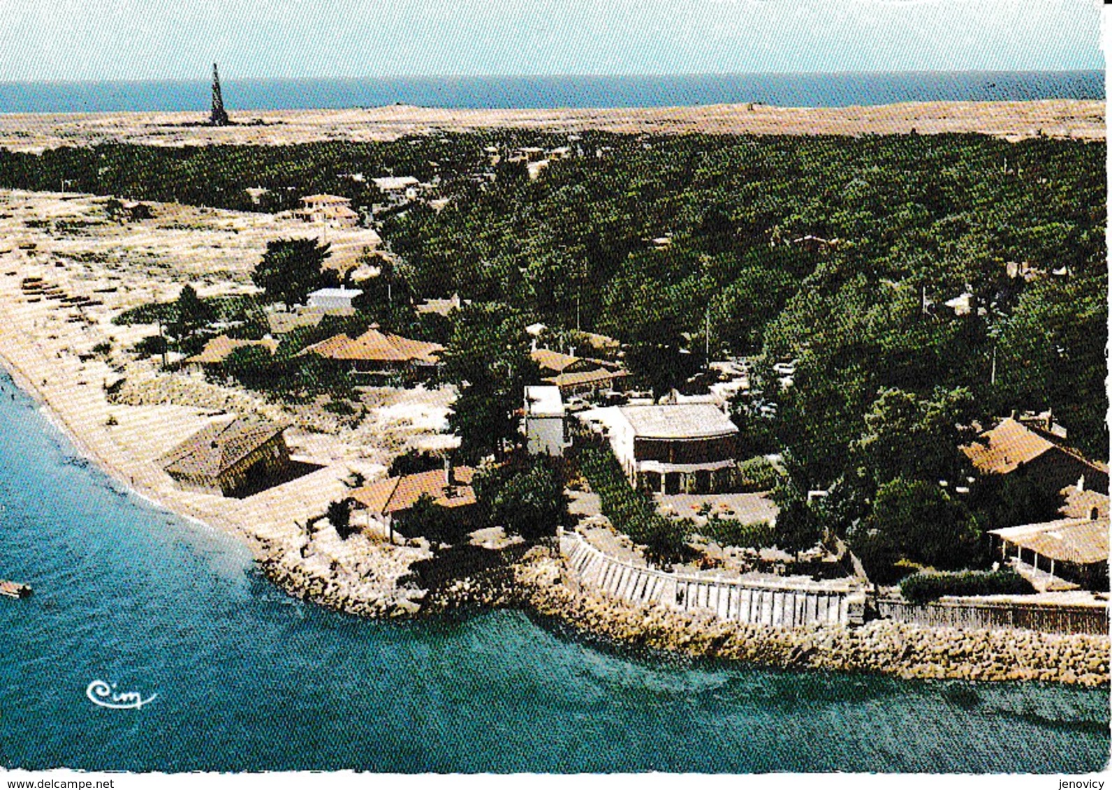 LE CAP FERRET ,VUE AERIENNE SUR LA POINTE AVEC LE DERRICK,DETAILS A VOIR !!!! ,COULEUR REF 62733 - Autres & Non Classés