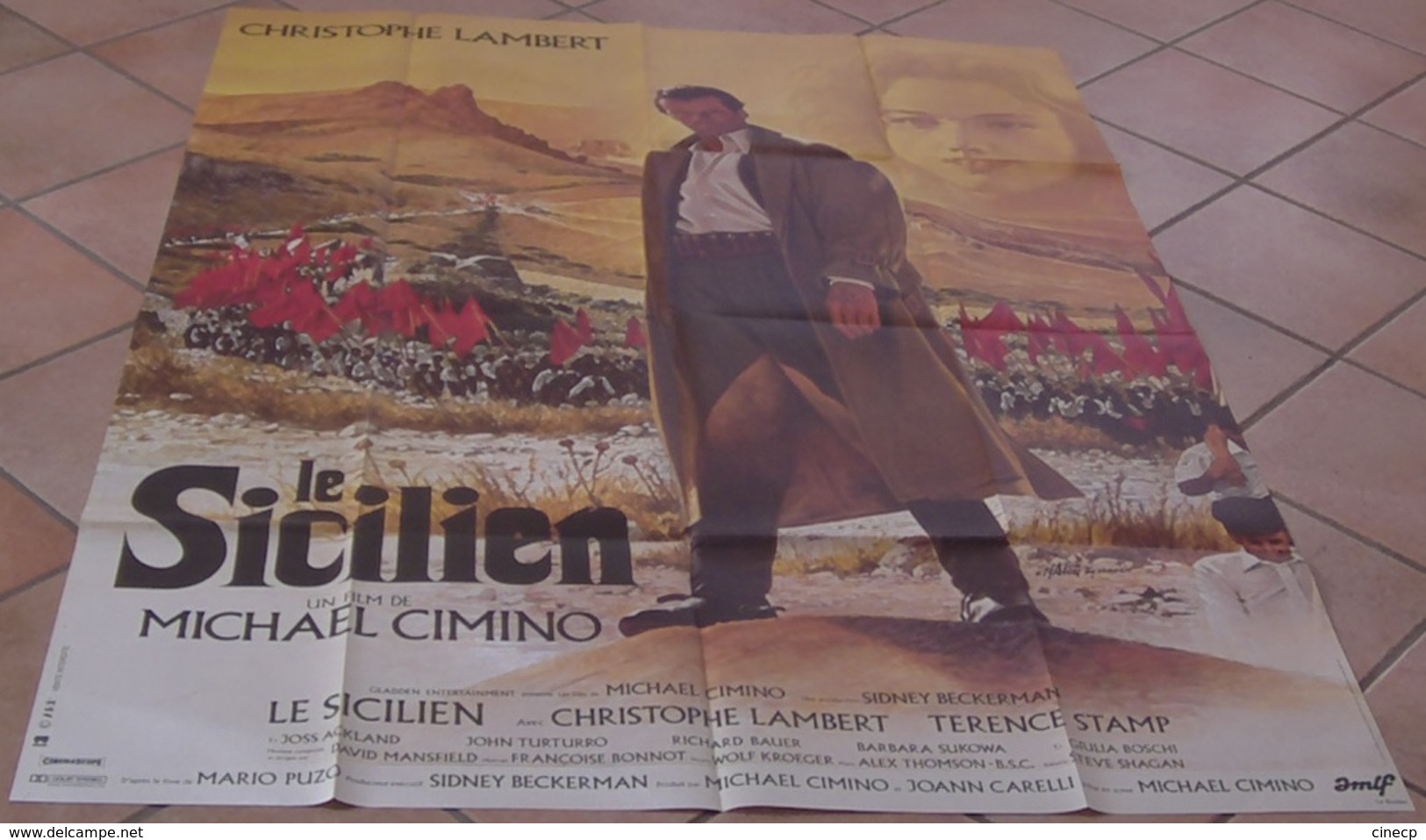 AFFICHE CINEMA ORIGINALE FILM LE SICILIEN LAMBERT CIMINO STAMP TURTURRO 1987 TBE MASCII - Plakate & Poster