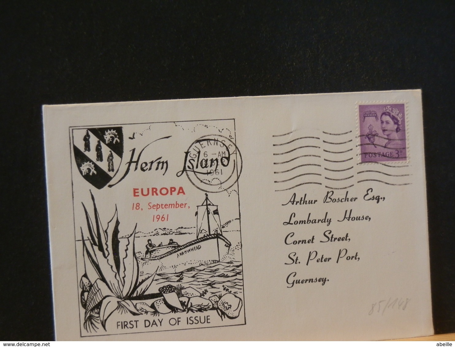 85/148 LETTRE HERM ISLAND 1961 - Covers & Documents