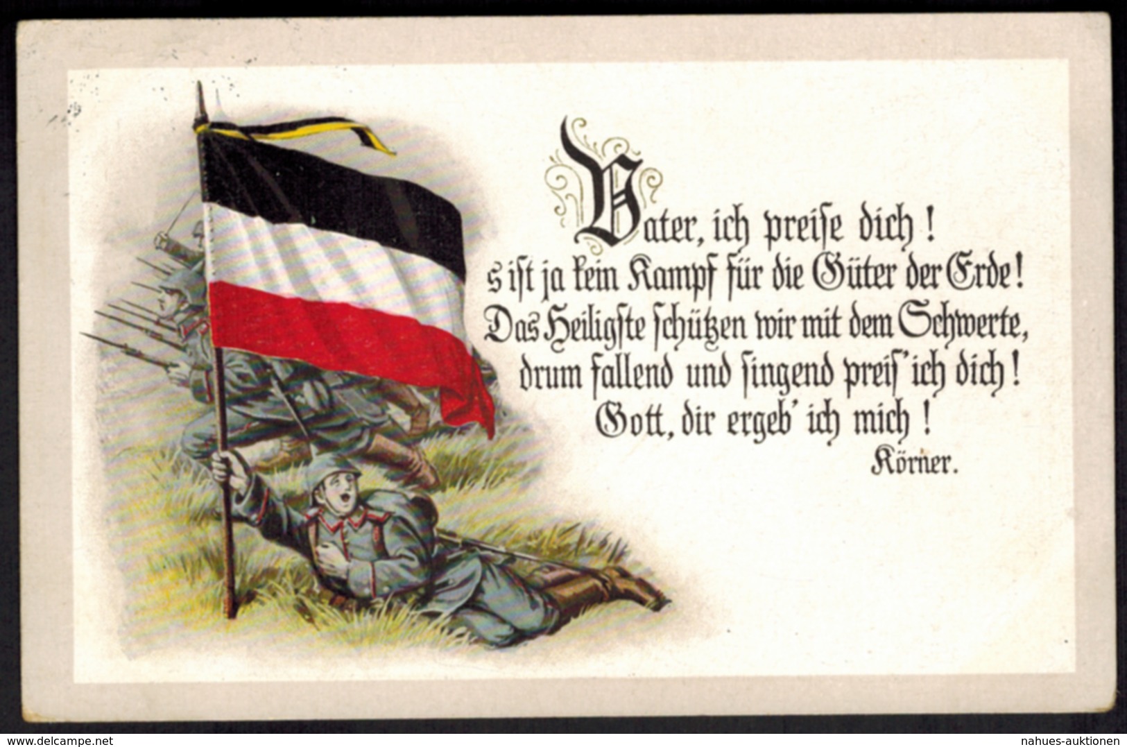 Ansichtskarte I. WK. Feldpost Spruch Körner 1916 - War 1914-18