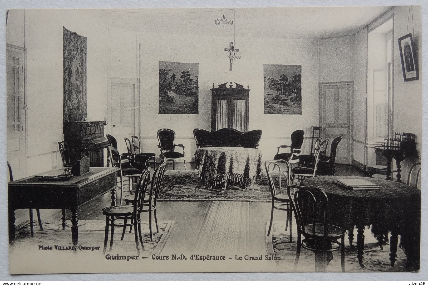 Lot 4 Cpa Quimper, Cours Notre Dame D'Espérance, Salle De Classe, Chapelle, Salon, étude - éditeur Villard - Quimper