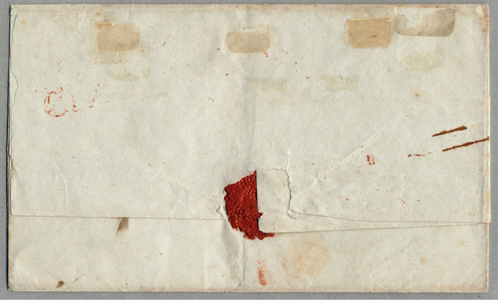 Beleg Envelope Letter From GUANCAYO To LIMA, With RED Cancel GUANCAYO, Handwritten 3 (postal Rate) On Front, Reverse Sid - Peru