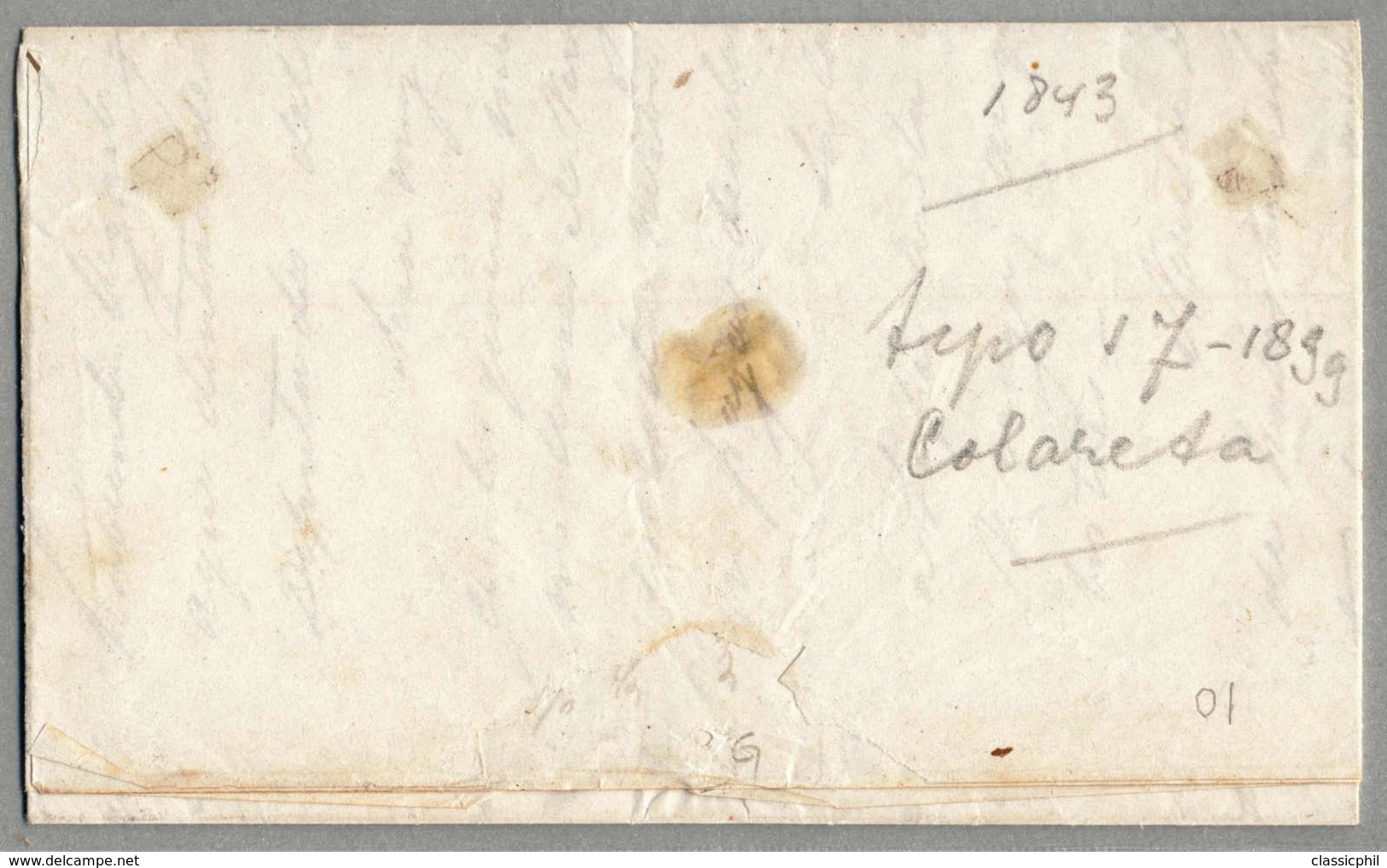 Beleg 1843, Complete Letter From LIMA To TRUJILLO, With Black LIMA FRANCA Cancel, Very Fresh, XF!. Estimate 200€. - Peru