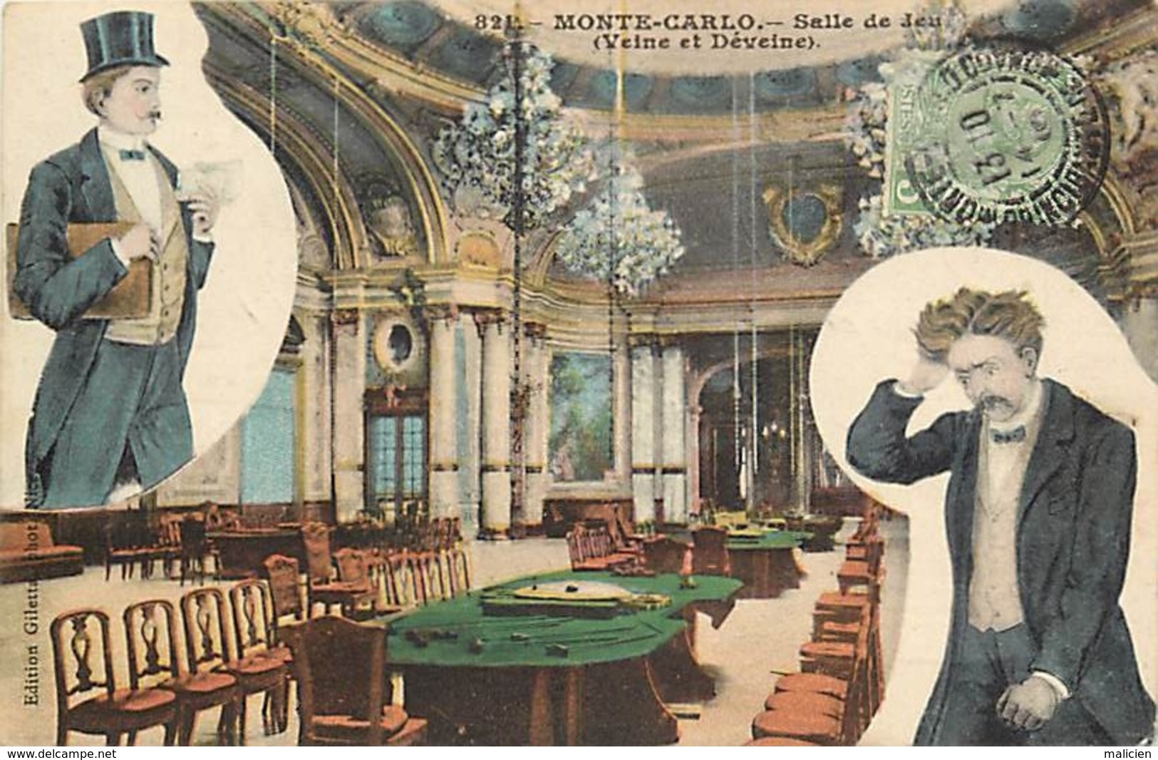 -dpts Div.-ref-AP960- Monaco - Monte Carlo - Casino - Salle De Jeu - Veine Et Deveine - Cainos - Carte Bon Etat - - Monte-Carlo