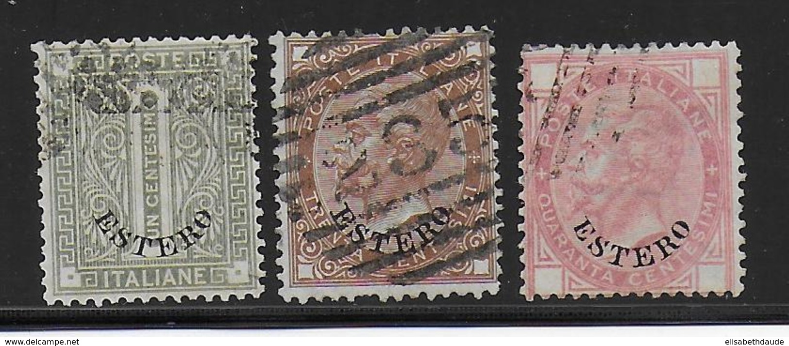 LEVANT BUREAUX ITALIENS - 1874 - YVERT N° 1+8+9 OBLITERES - COTE = 35 EUR - Algemene Uitgaven