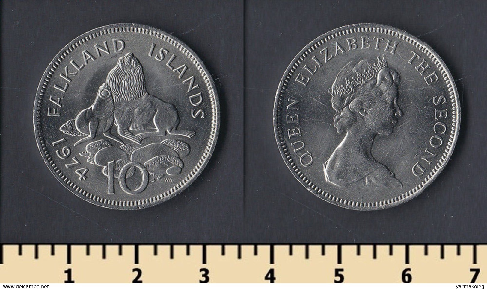 Falkland Islands 10 Pence 1974 - Falklandinseln