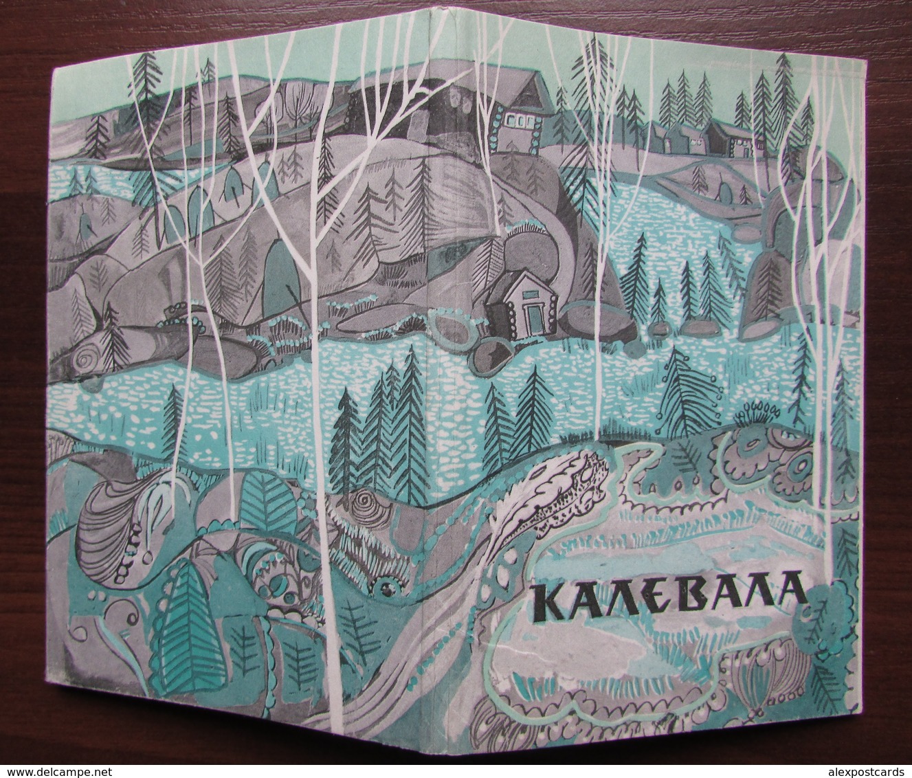 KALEVALA. KARELIAN And FINNISH EPIC POETRY. Set Of 12 Postcards In Folder. USSR, 1970 - Contes, Fables & Légendes