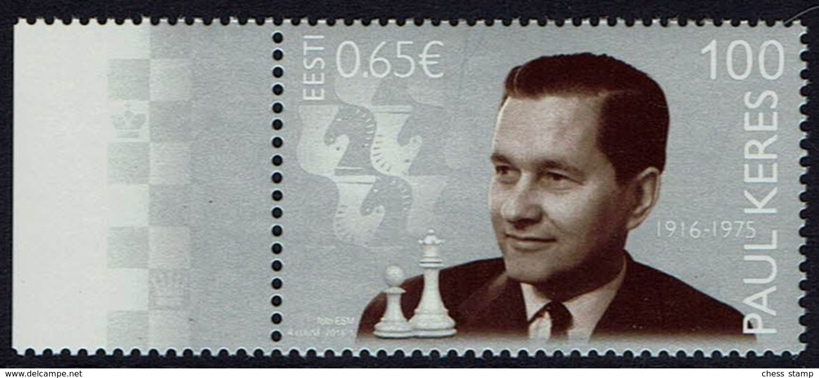 Estland 2016 - Paul Keres - Schach Chess Ajedrez échecs - MiNr 846** - Schach