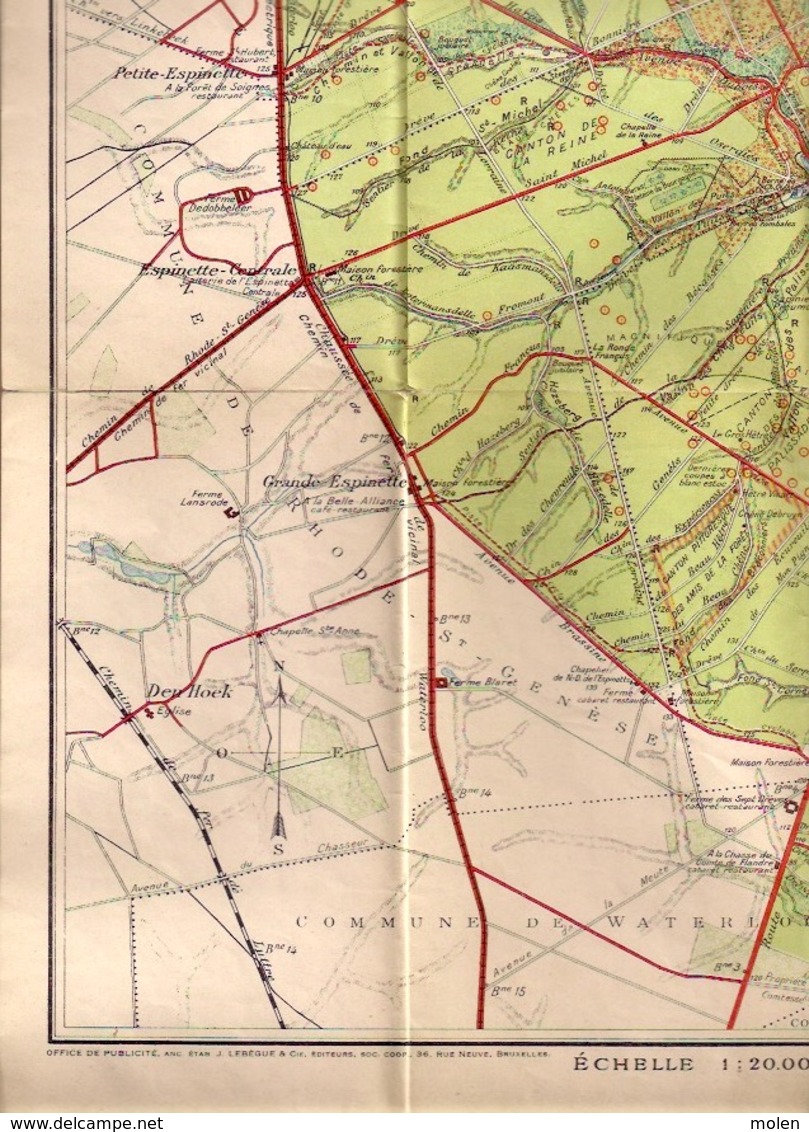 CARTE FORET DE SOIGNES BOIS DE LA CAMBRE PARC DE TERVUEREN IXELLES WATERMAEL BOITSFORT AUDERGHEM LA HULPE HOEILAART R440 - Foreste, Parchi, Giardini