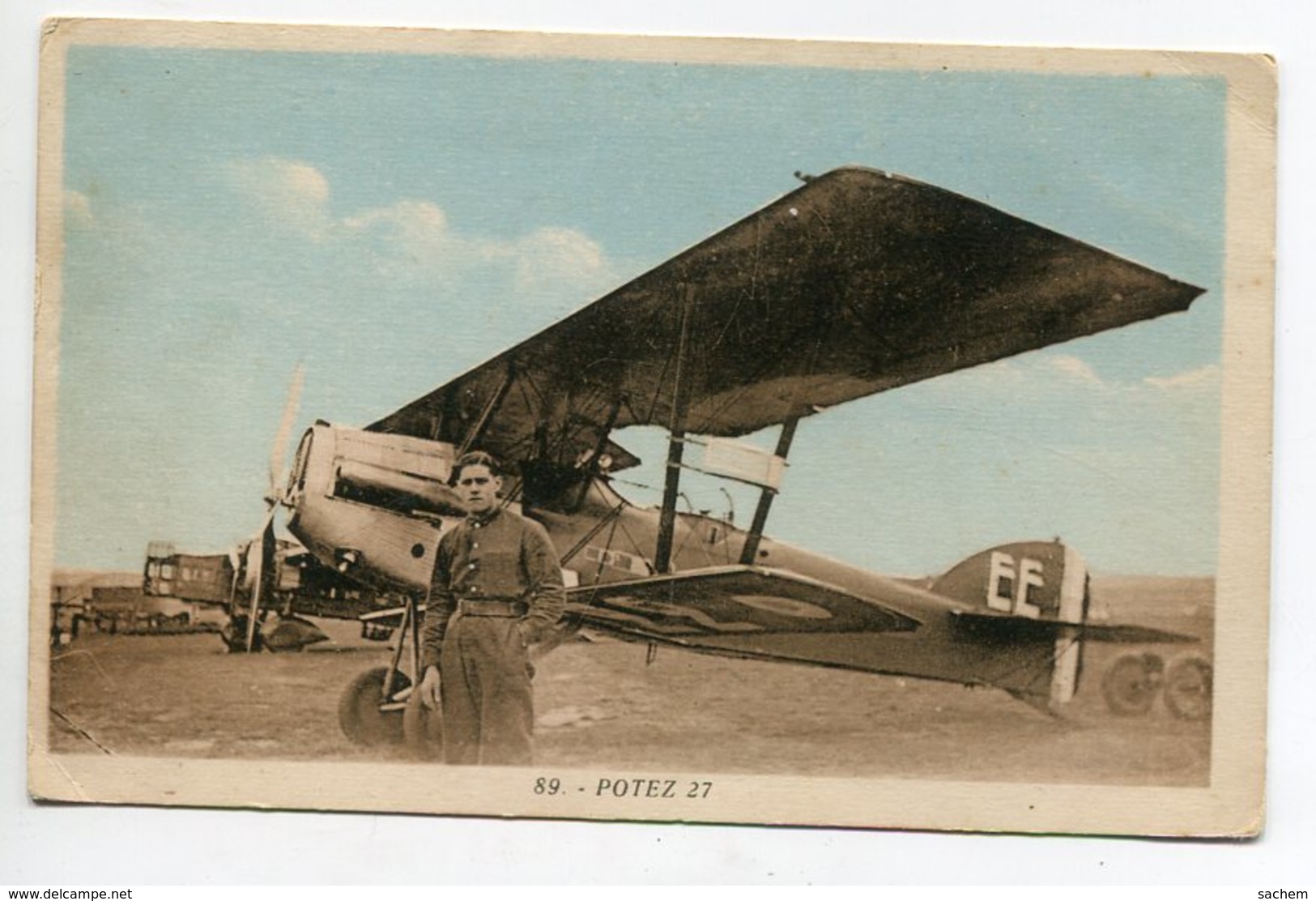 AVIATION 0011 Avion Potez 27 Et Son Pilote Aviateur  Au Sol écrite En  1939 Voir Dos - Autres & Non Classés