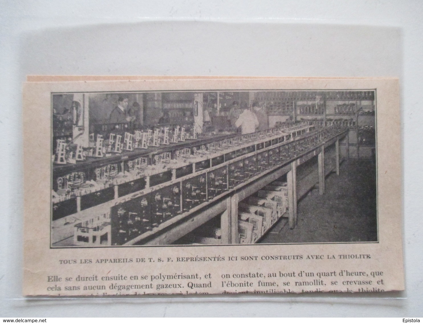JOINVILLE LE PORT - Société La "THIOLITE"    Construction De Poste Radio TSF  - Coupure De Presse De 1928 - Altri & Non Classificati