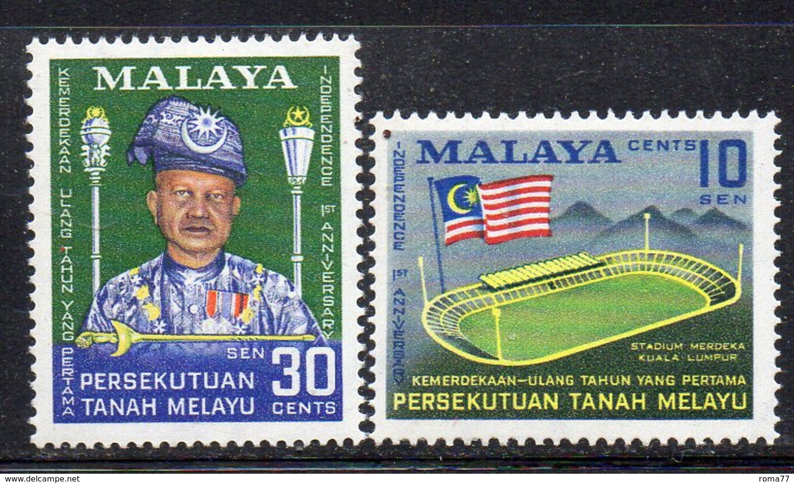 Y463 - MALAYA Federation 1958, Yvert N. 87/88 ***  MNH (2380A) Indipendenza - Federation Of Malaya