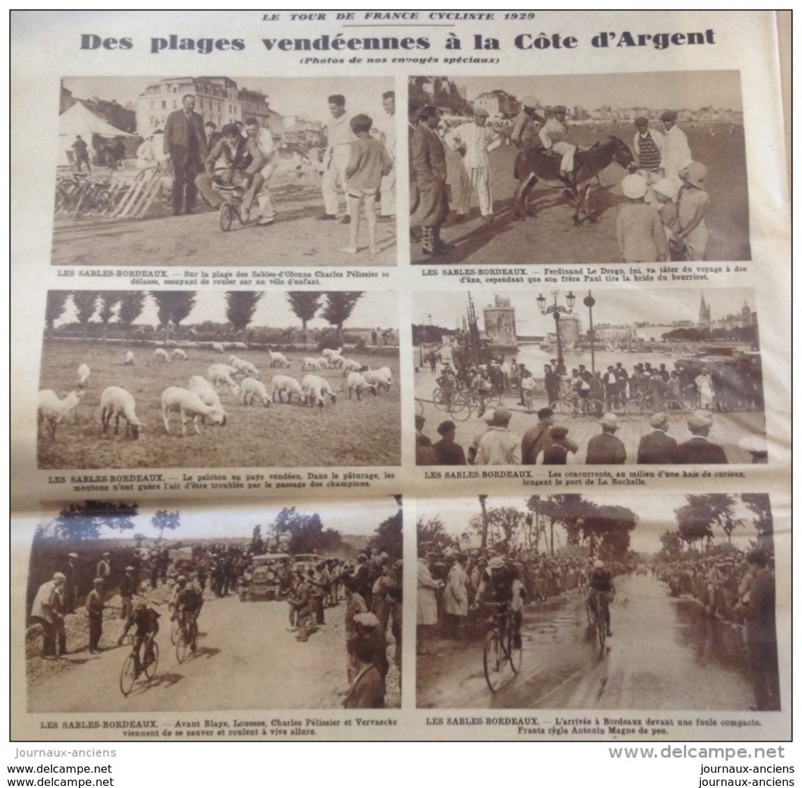 1929 TOUR DE FRANCE - Nicolas FRANTZ - LEDUCQ - FONTAN - CHERBOURG - VALOGNES - BRIQUEBEC - LA HAYE DU PUITS - DESGRANGE