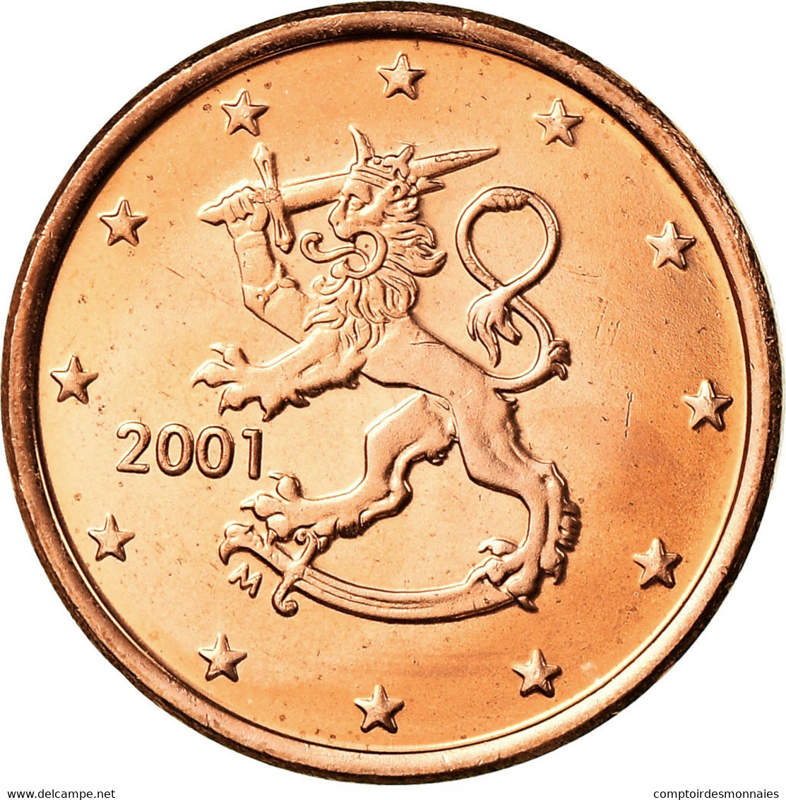 Finlande, 5 Euro Cent, 2001, TTB+, Copper Plated Steel, KM:100 - Finlande