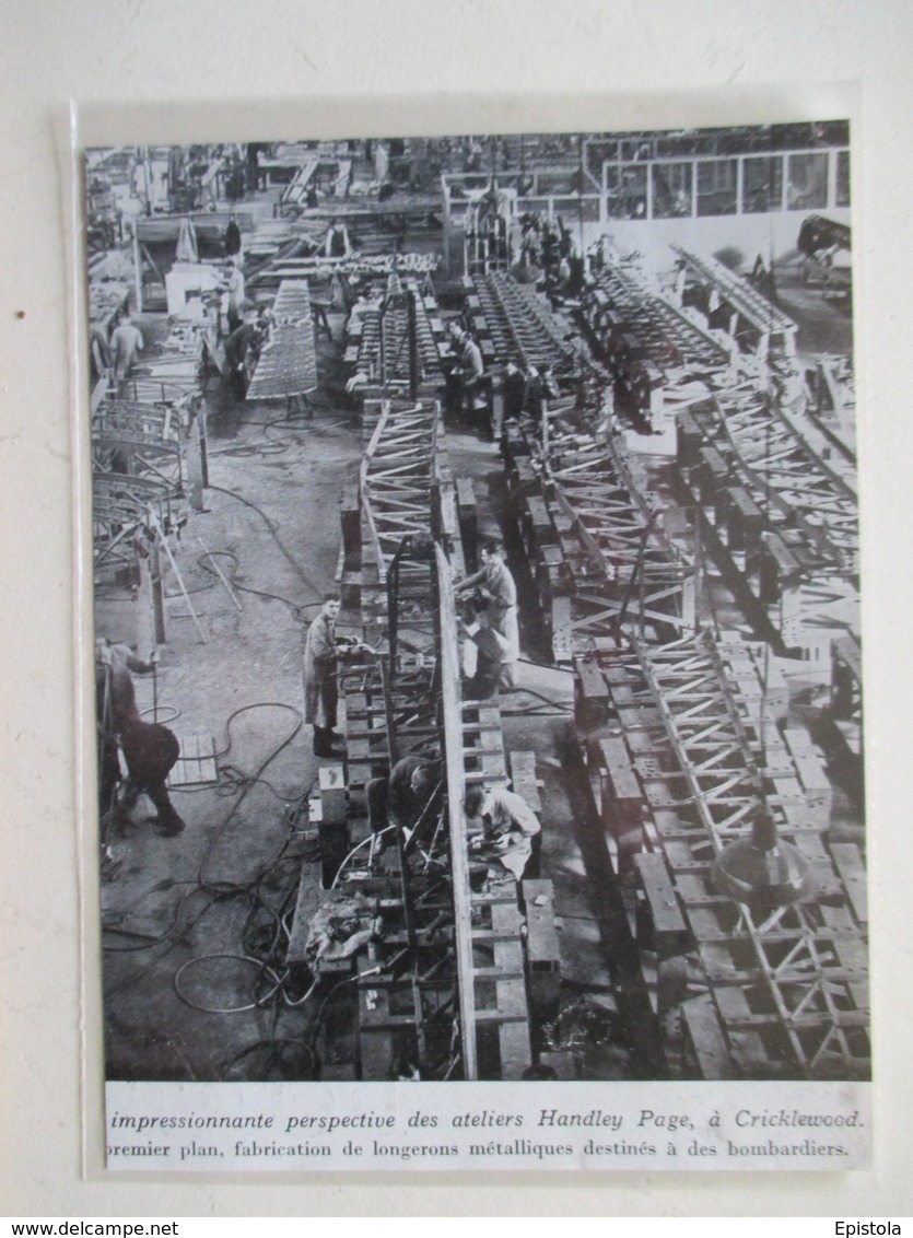 CRICKLEWOOD (Londres)  Fabrication De Longerons Pour Avions Bombariers  Ets HANDLEY PAGE  - Coupure De Presse De 1938 - GPS/Avionics