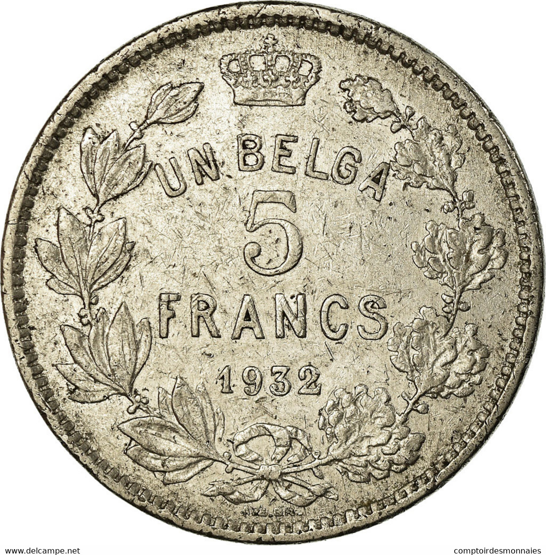 Monnaie, Belgique, 5 Francs, 5 Frank, 1932, TB+, Nickel, KM:97.1 - 5 Francs & 1 Belga