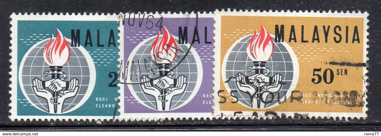 Y590 - MALAYSIA  1964,  Yvert N. 9/11  Usato (2380A) Roosevelt - Malesia (1964-...)