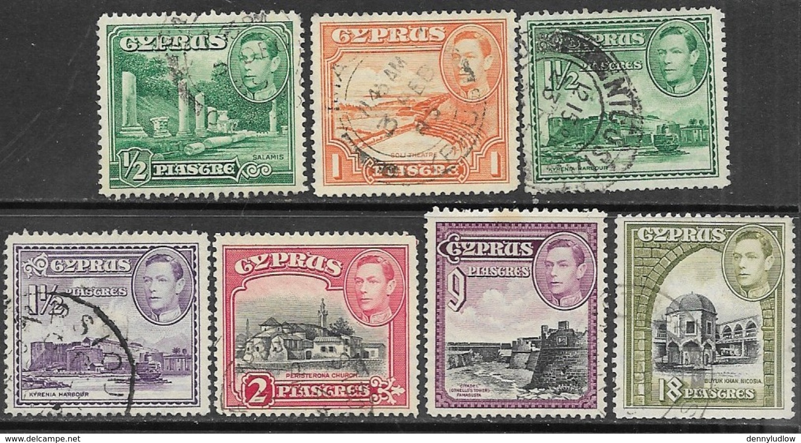 Cyprus  1938-51  7 Diff Used To The 18pia  2016 Scott Value $5.85 - Cyprus (...-1960)