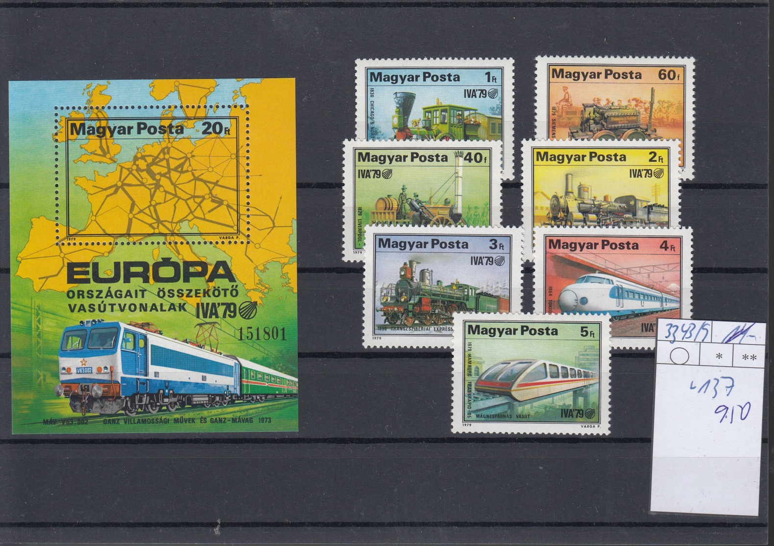 Ungarn Michel Cat.No.   Mnh/** 3343/3349 + Sheet 137 - Ungebraucht