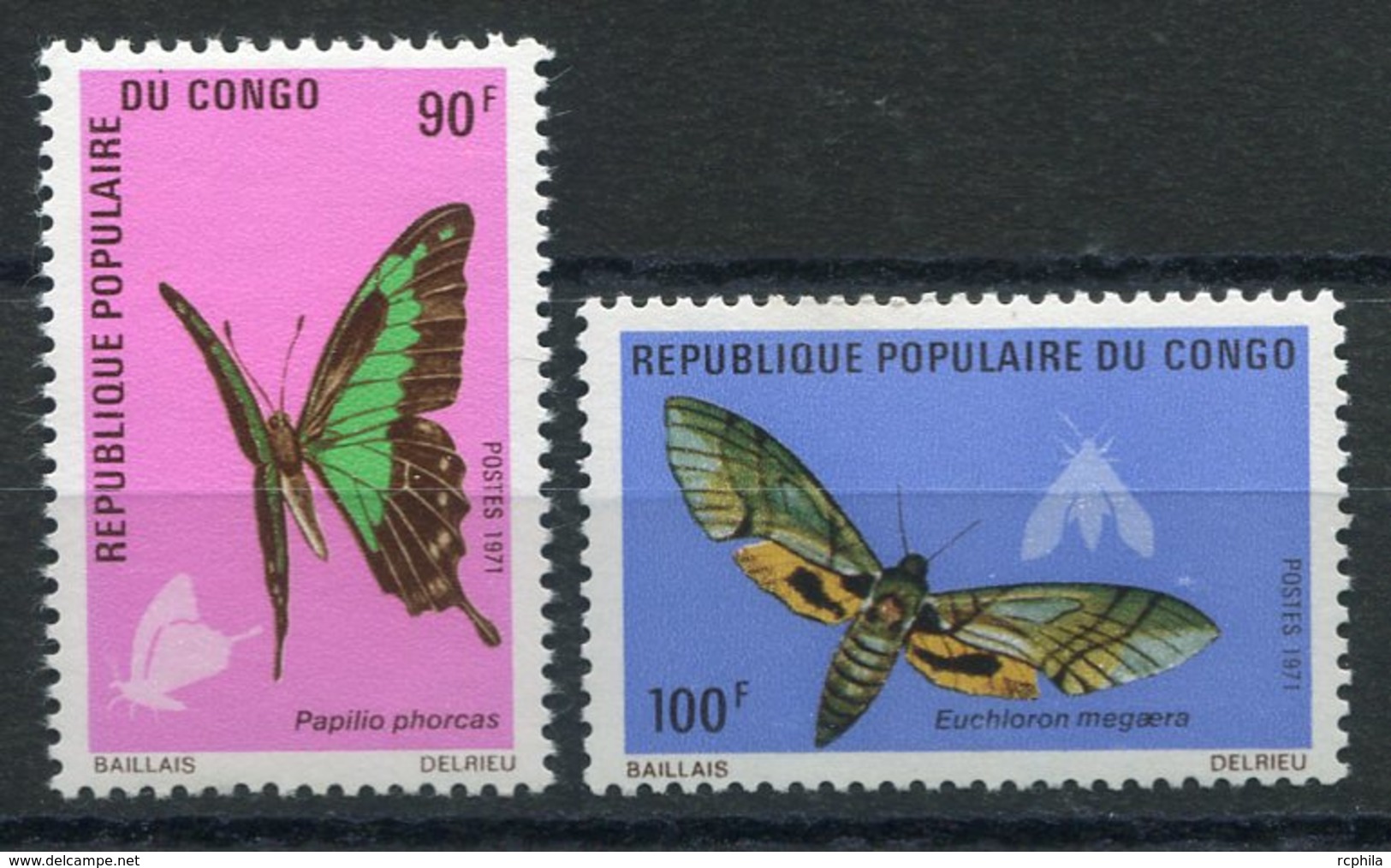 RC 15436 CONGO N° 306 / 307 PAPILLONS LES BONNES VALEURS DE LA SERIE COTE 17,00€ NEUF ** MNH TB - Neufs