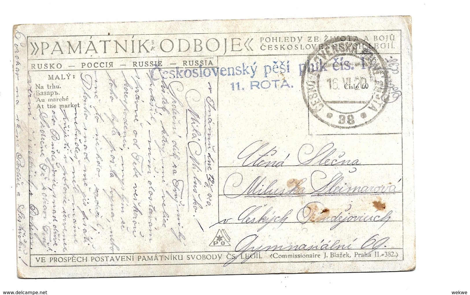 Tsc075 / CSSR - Feldpost Der Tschechoslowakischen Armee In Sebirien 16.6.20 - Briefe U. Dokumente