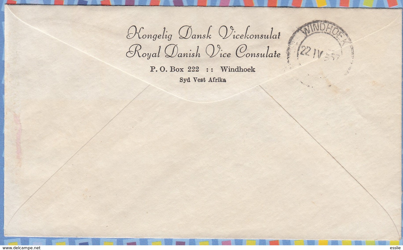 Greenland Registered Cover South West Africa SWA Royal Danish Viceconsulate - 1957 (1950) - GODTHAAB - Storia Postale