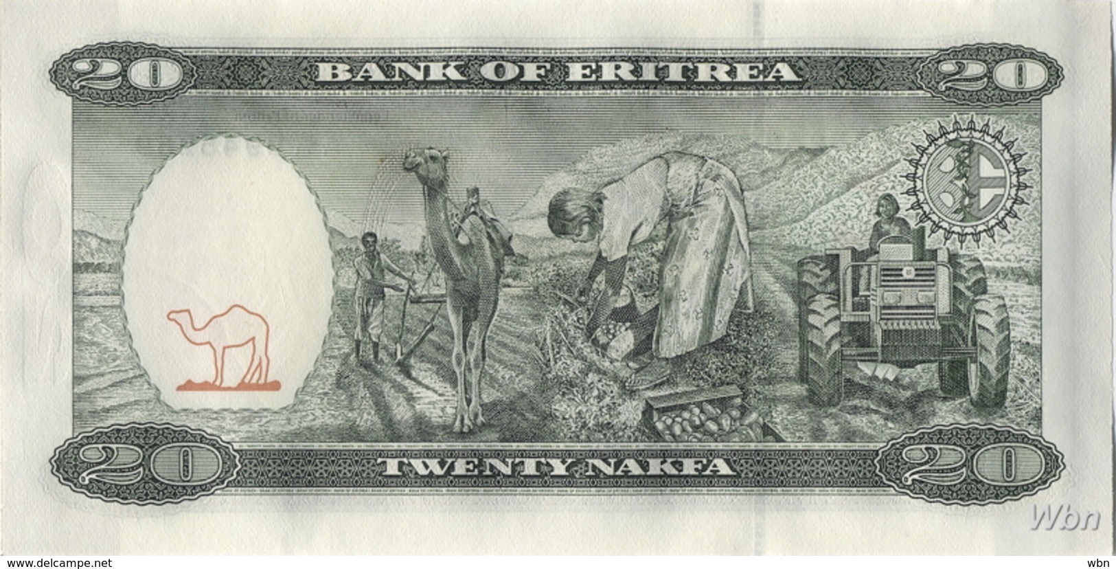 Erythrée 20 Nakfa (P4) 1997 (Pref: AA) -UNC- - Erythrée