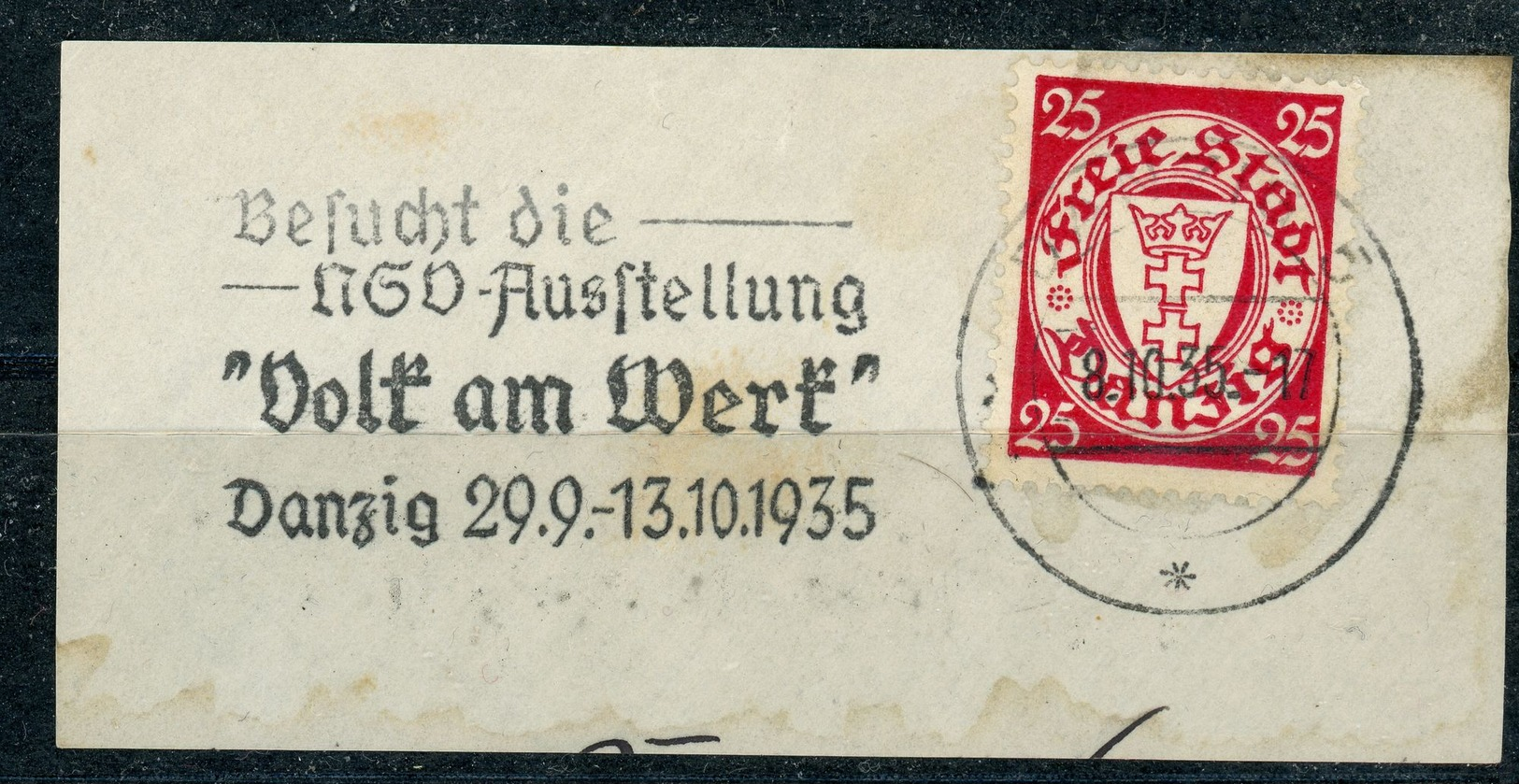 Nr. 248  Anlaßstempel "Besucht Die RGO - Ausstellung ... " Briefstück - Sonstige & Ohne Zuordnung