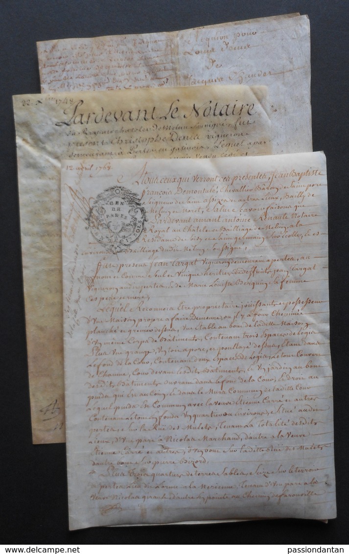 Sept Manuscrits Anciens Sur Vélin - Documents à Lire Et à Déchiffrer - Manuscrits