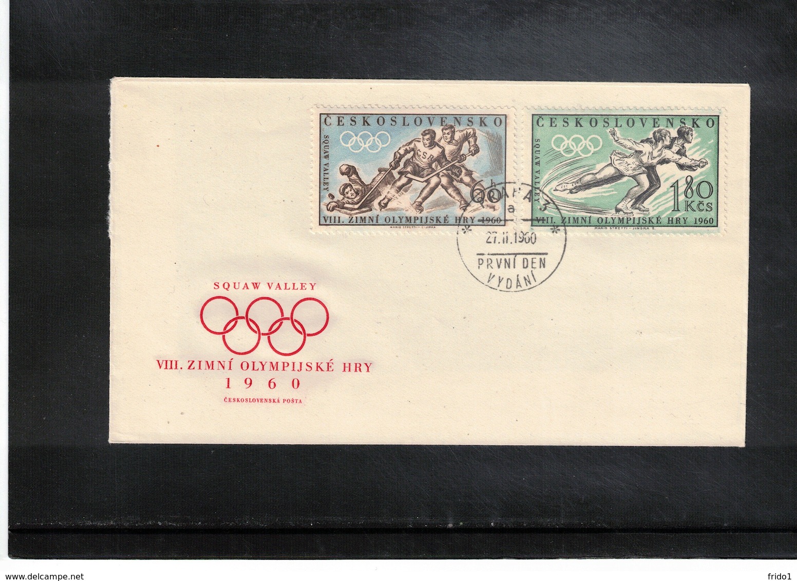 Czechoslovakia 1960 Olympic Games Squaw Valley FDC - Hiver 1960: Squaw Valley