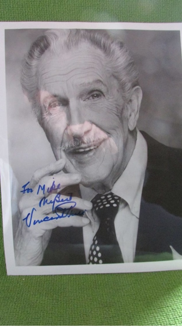 Original Vincent Price Autograph 8x10 Photo - Autres & Non Classés