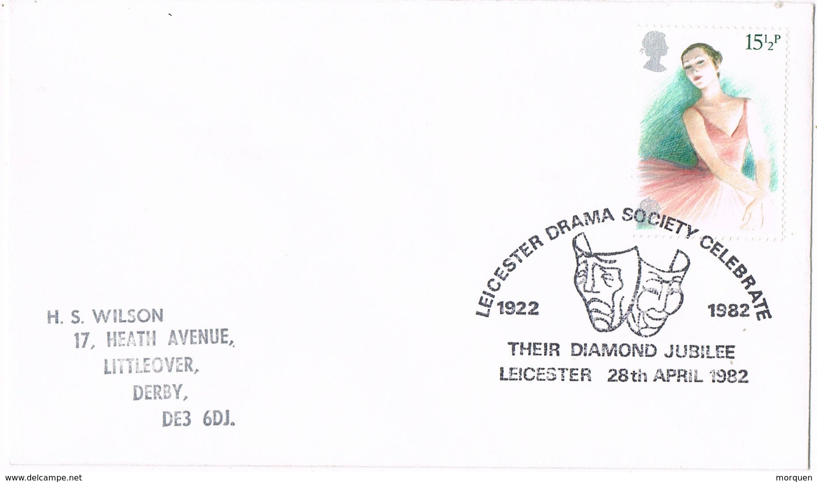 35761. Carta LEICESTER (England) 1982. Theater, Teatro, Drama Society - Cartas & Documentos