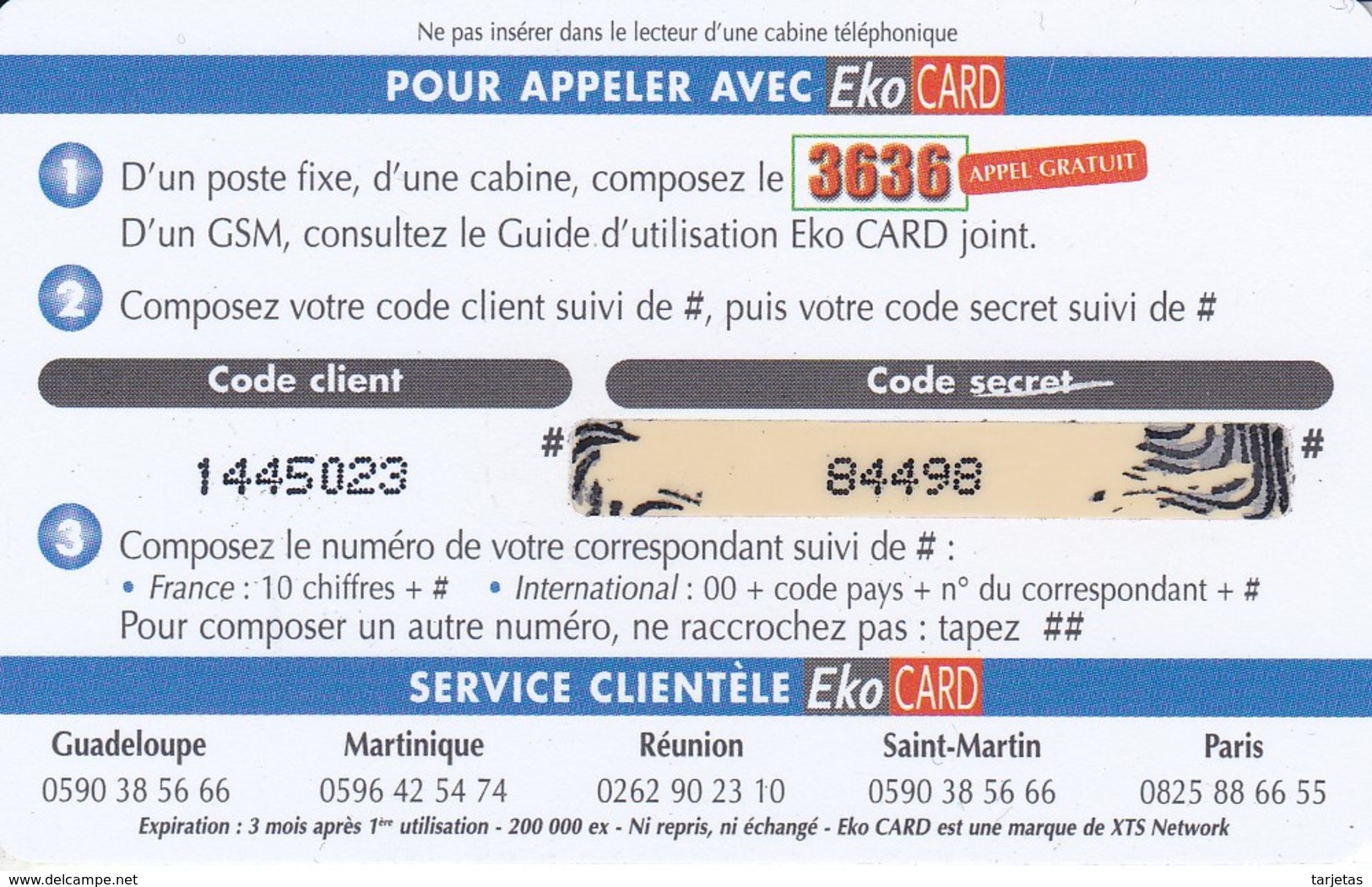 TARJETA DE ANTILLAS FRANCESAS DE 50 F DE UN FLOTADOR (EKO CARD) - Antillen (Französische)