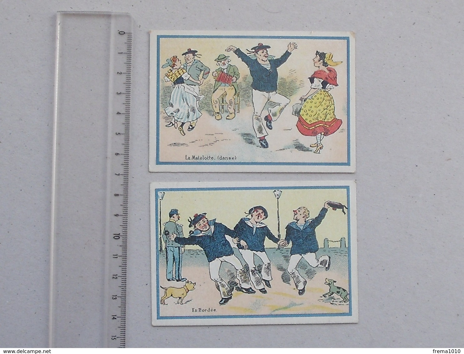 CHROMO PARIS-VOLTAIRE Magasin: MARIN Humour Lot 2 Différents Même Série - "La MATELOTTE (danse)" Et "En Bordée" - VERGER - Autres & Non Classés