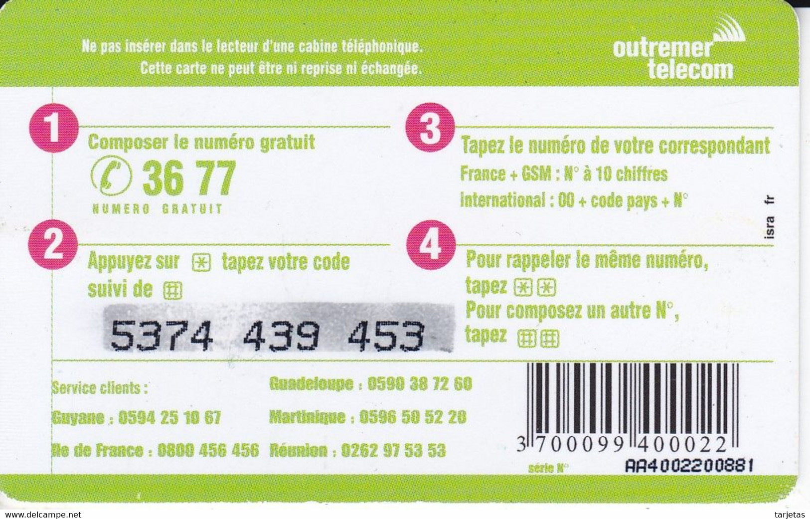 TARJETA DE ANTILLAS FRANCESAS DE 40 FF DE UNA MUJER INDIEN (OUTREMER TELECOM) - Antillas (Francesas)