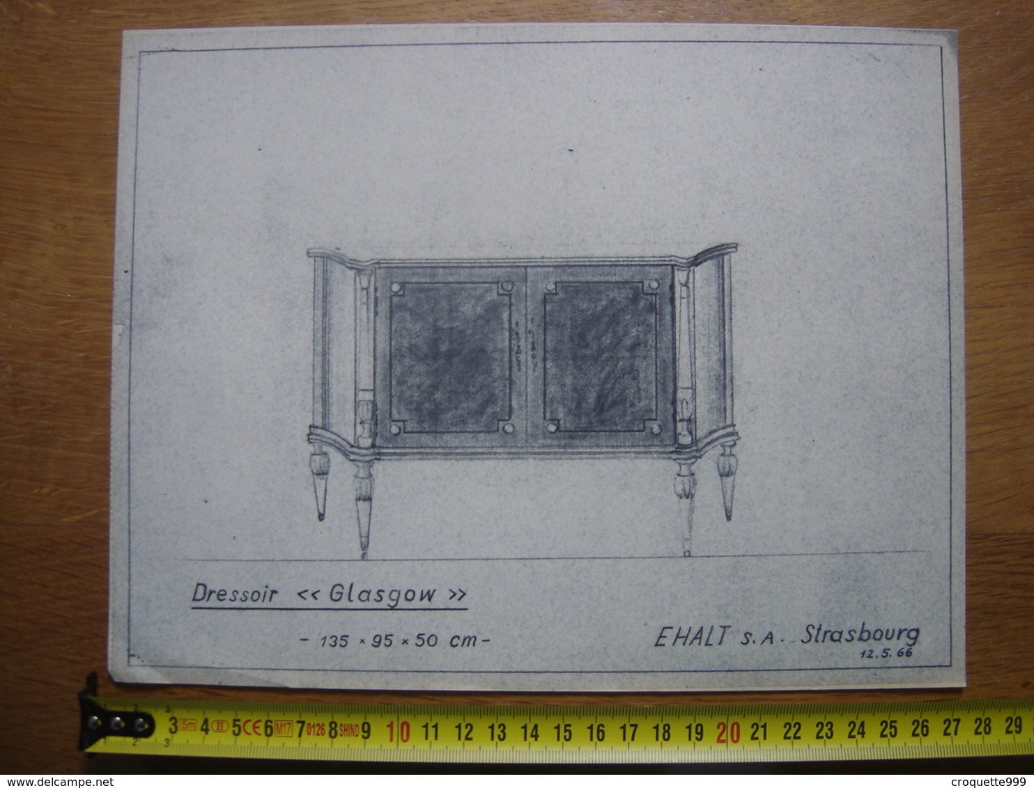 Planche Estampe MEUBLE MOBEL FURNITURE MOBILI Dressoir Glasgow EHALT Strasbourg - Autres Plans