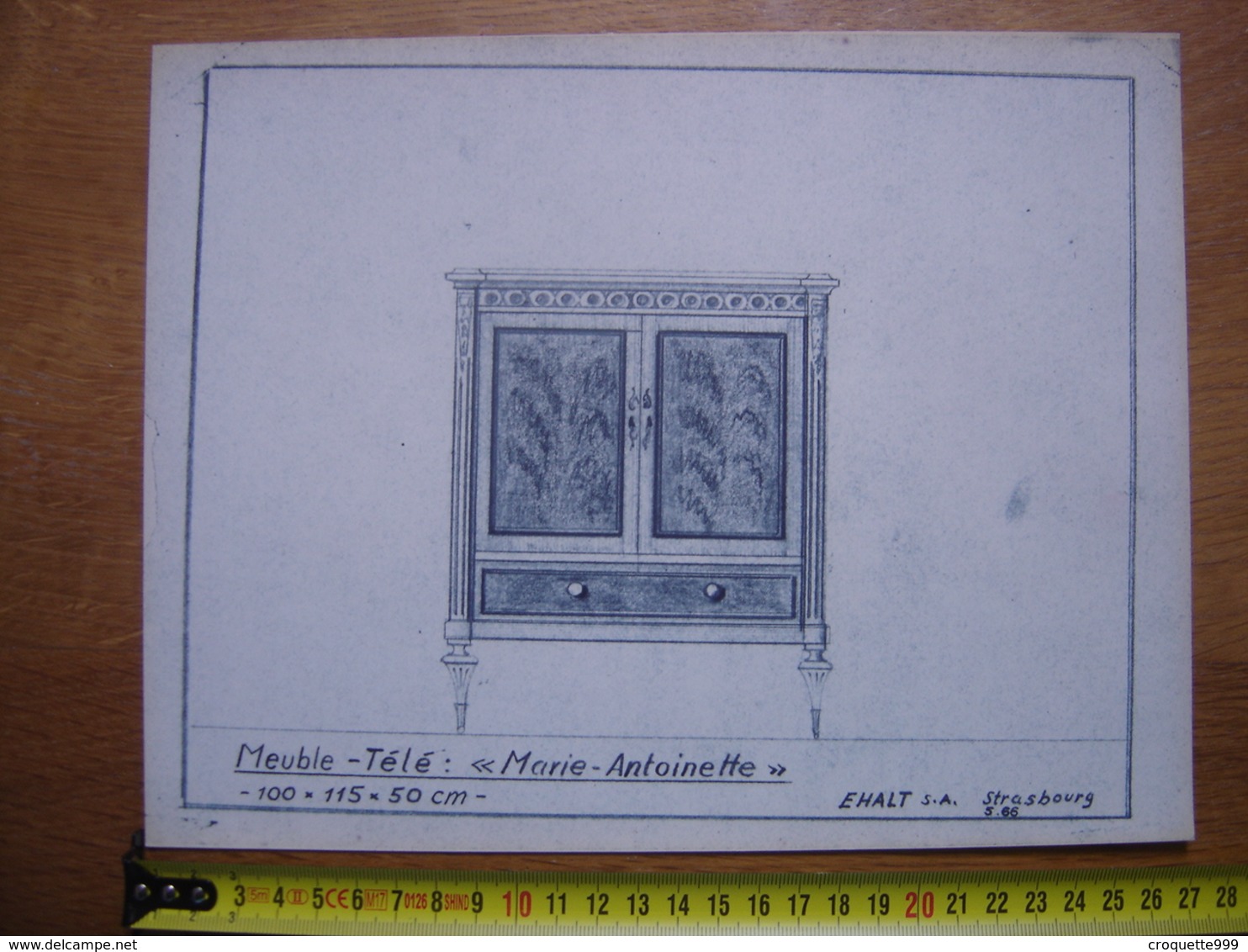 Planche Estampe MEUBLE MOBEL FURNITURE MOBILI Tele Marie Antoinette EHALT Strasbourg - Autres Plans